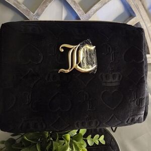 Juicy Couture Velvet Clutch 💋 Y2K Glam Black Logo Bag Gold J Icon + Gift Set